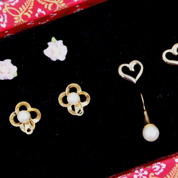 4 Piece Gold -Colored Earring Set - Picture 3 of 5